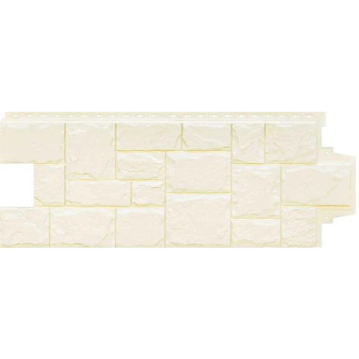 Фасадная панель Grand Line Крупный камень Стандарт Молочный