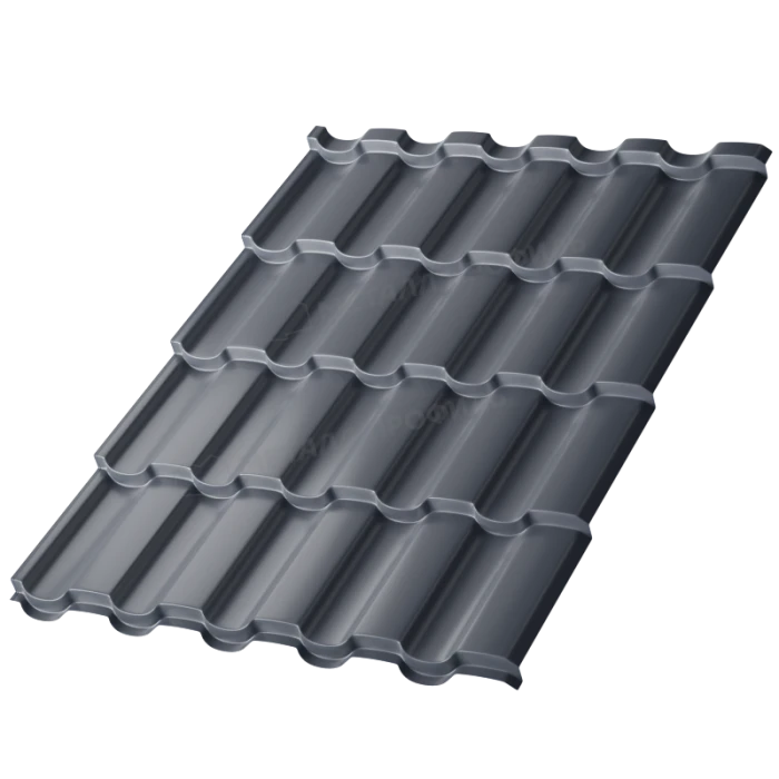 Металлочерепица Металл-Профиль Монтекристо-ML 0,45 VikingMP® RAL 7024 Серый графит