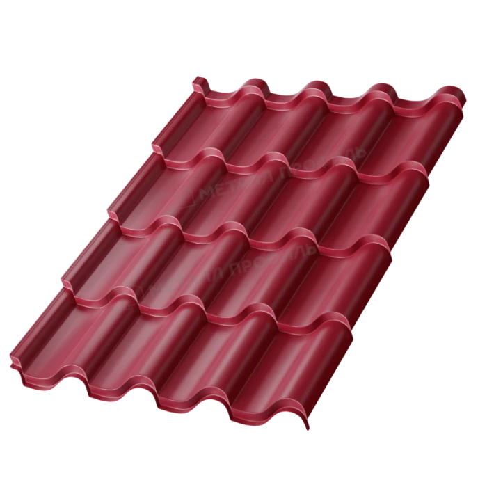 Металлочерепица Металл-Профиль Монтерроса-S 0,5 PURMAN® RAL 3005 Красное вино