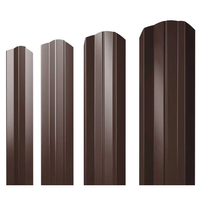 Штакетник М-образный В фигурный Grand Line 0,4 Полиэстер матовый - double RAL 8017 Шоколад