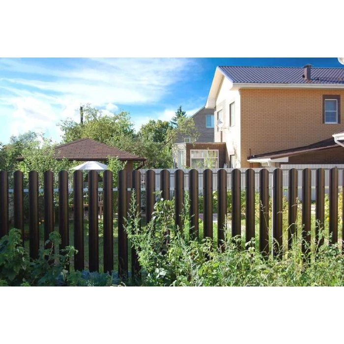 Штакетник Полукруглый Slim Grand Line 0,4 Полиэстер - double RAL 8017 Шоколад